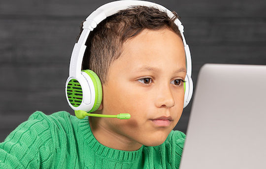 BuddyPhones School+ Wireless On Ear Multimedia Headphone with Microphone USB-C / Bluetooth Green