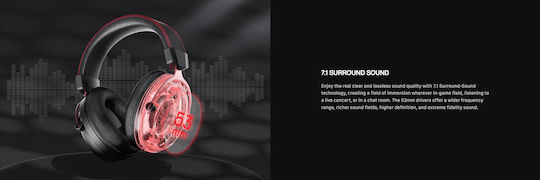 Redragon H386 Diomedes Over Ear Gaming Headset με σύνδεση 3.5mm / USB for PC / PS4 / XBOX