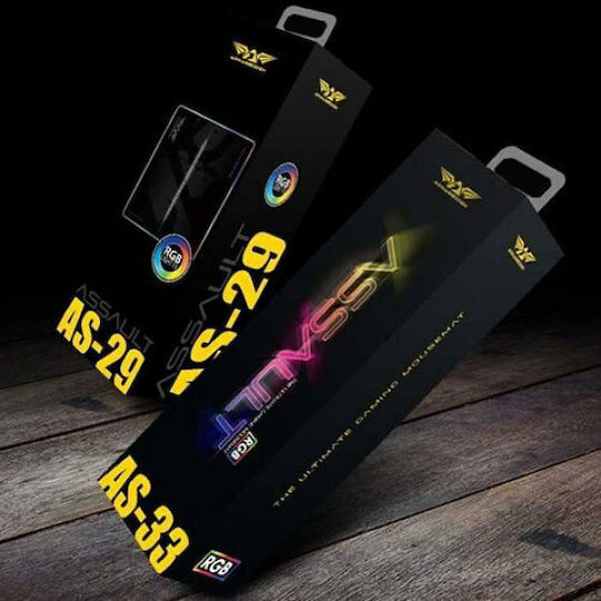 Armaggeddon Assault RGB Gaming Mouse Pad 300mm with RGB Lighting via USB Black AS29R