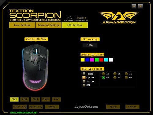 Armaggeddon Scorpion 5 RGB Gaming Ποντίκι 4800 DPI Μαύρο