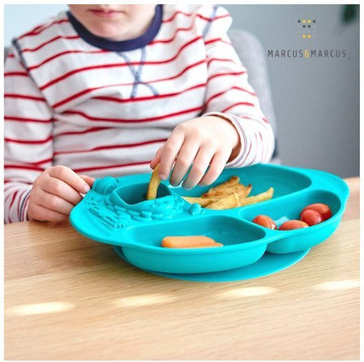 Marcus & Marcus Baby Food Plate Ollie made of Silicone Green