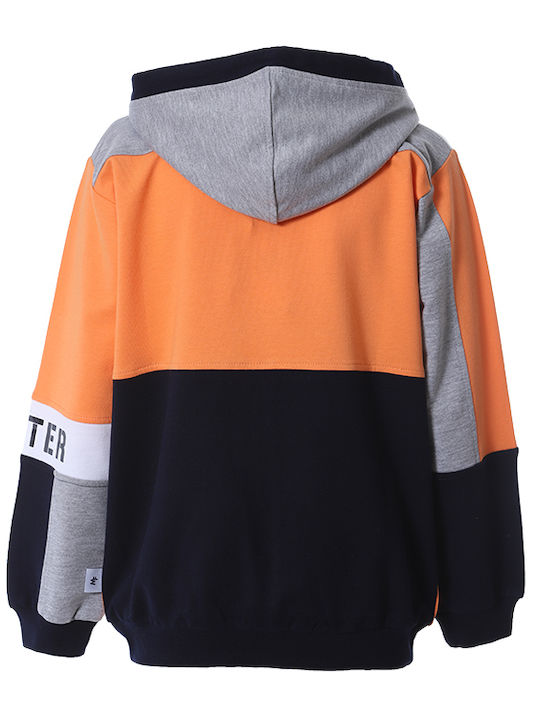 Matoufrance Boys Cotton Hooded Cardigan with Zipper Orange