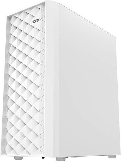 Darkflash DK351 Gaming Midi Tower Κουτί Υπολογιστή με Πλαϊνό Παράθυρο Λευκό