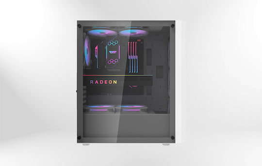 Darkflash DK351 Gaming Midi Tower Κουτί Υπολογιστή με Πλαϊνό Παράθυρο Λευκό