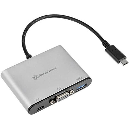 Silverstone USB-C Docking Station mit Silber (SST-EP06C)