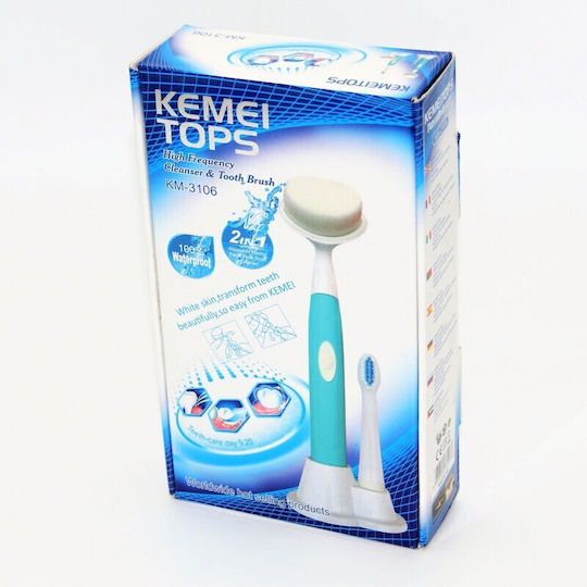 Kemei Ηλεκτρική Οδοντόβουρτσα Μπαταρίας KM-3106 Τιρκουάζ
