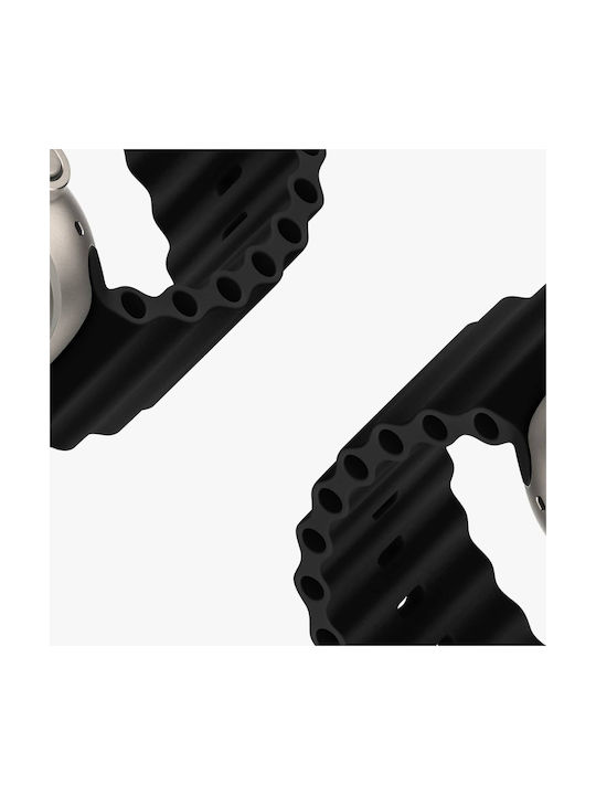Dux Ducis Oceanwave Version Strap Silicone Black (Apple Watch 44/45/46mm/Ultra 49mm)