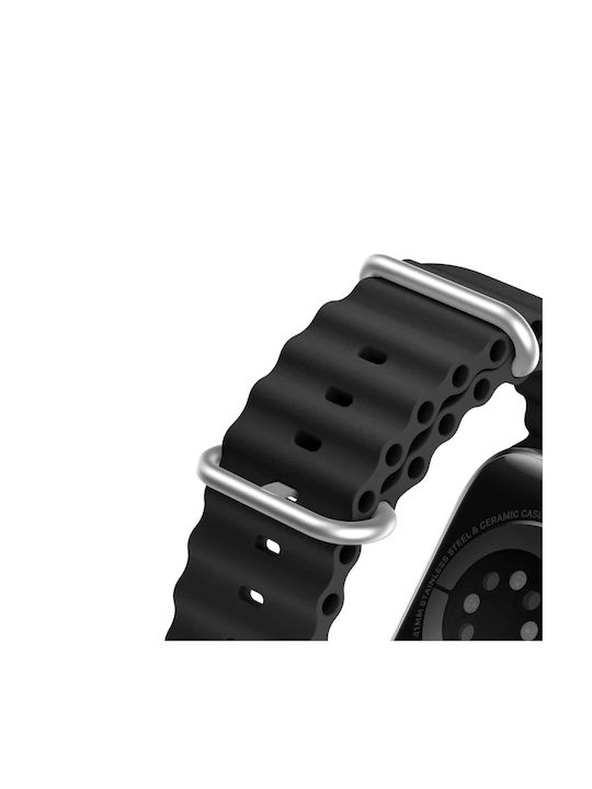 Dux Ducis Oceanwave Version Strap Silicone Black (Apple Watch 44/45/46mm/Ultra 49mm)
