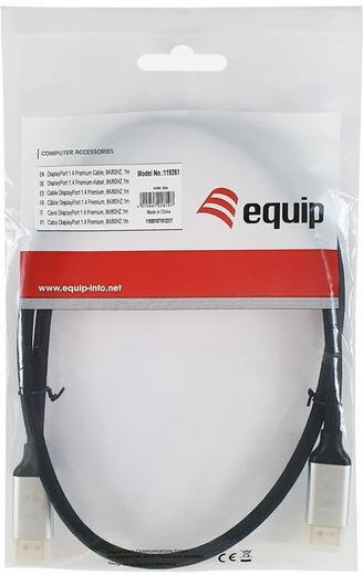 Equip Cable DisplayPort male - DisplayPort male 2m Μαύρο (119262)
