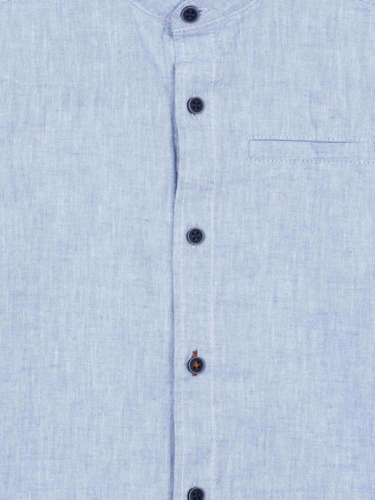 Kids Shirt Long-sleeved Linen Light Blue