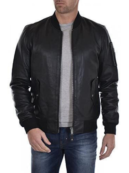 Μπουφαν δερμάτινο Schott Black Lambskin Leather Jacket