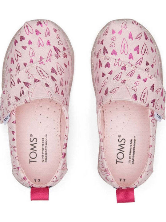 Kids Espradrilles with Hoop & Loop Closure Pink Alpargata
