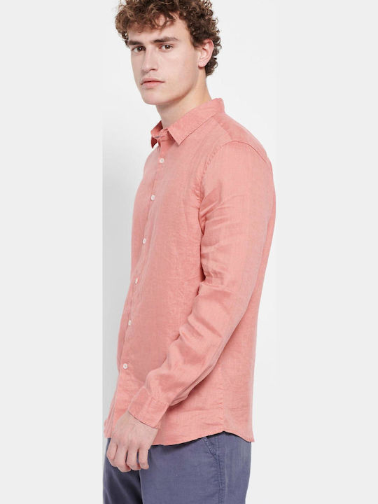 FBM007-00105 Long-sleeved Linen Shirt Terracota