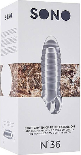 Shots Sono No.36 Stretchy Thick Penis Extension Translucent 15.2cm