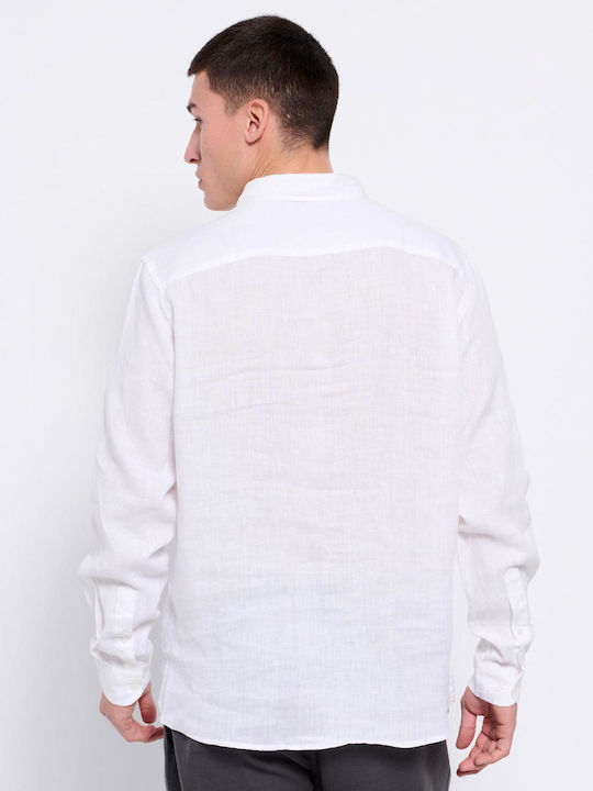 FBM007-00105 Long-sleeved Linen Shirt White