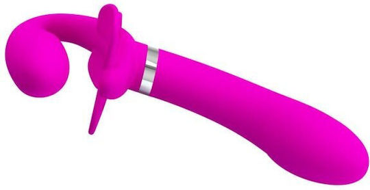 Pretty Love Valerie Fără bretele Strap On cu Dildo 10cm cu vibrație în Culoare Fuchsia