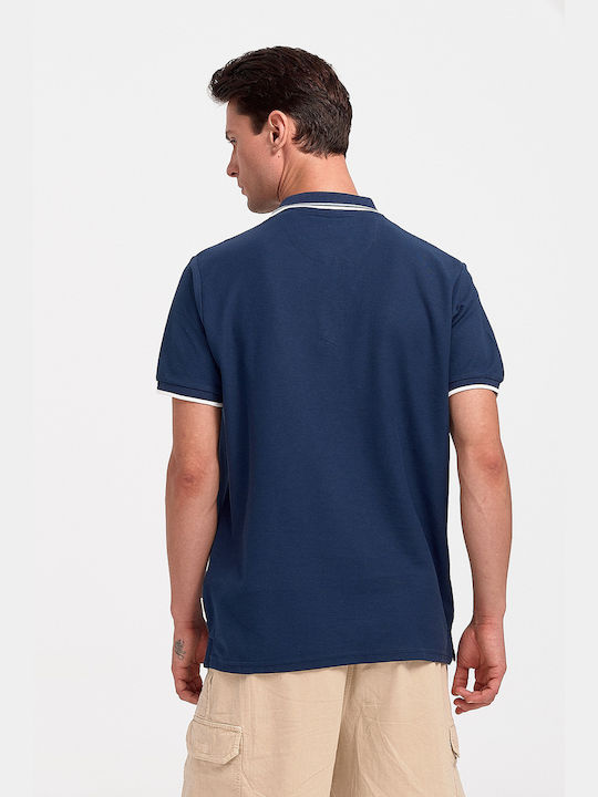 Rebase Ανδρικό T-shirt Polo Navy Μπλε