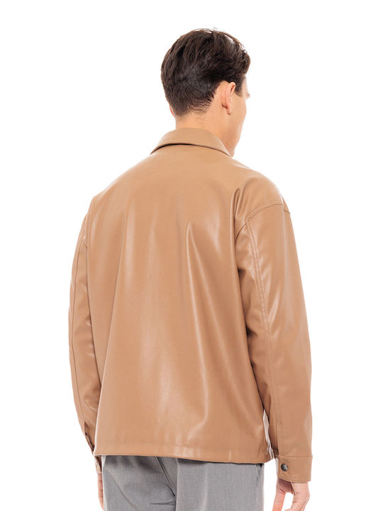 Biston Herren Jacke Leder Camel