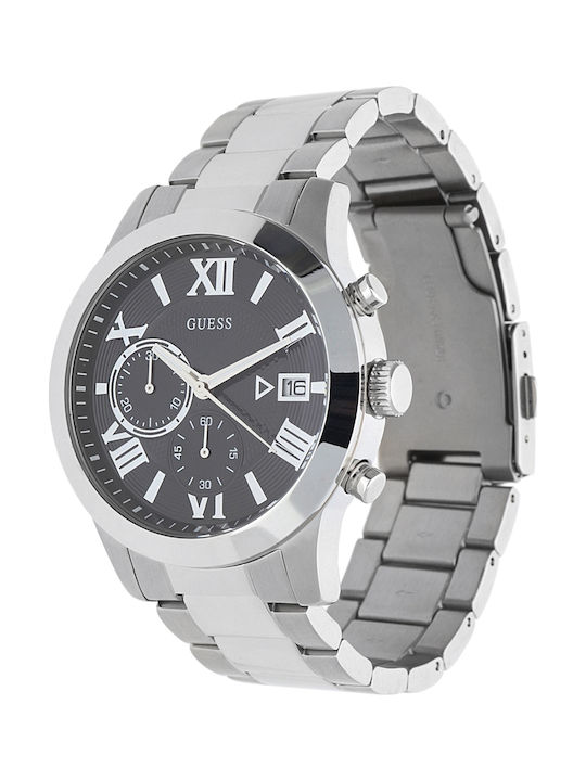 Guess Men's Watch 42mm Chronograph Battery with Silver Metal Bracelet