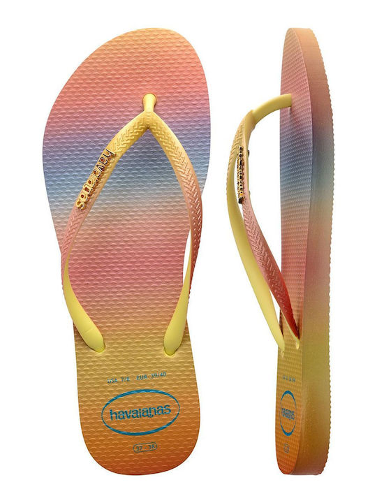 Gradient Sunset Damen-Flip-Flops Gelbe Pixel