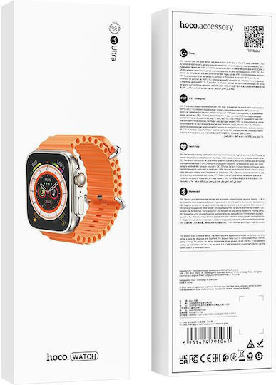 Hoco Y12 Ultra Smartwatch with Heart Rate Monitor (Titanium Gold)