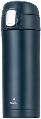 Smile STT-15 Glas Thermosflasche Rostfreier Stahl Navy Blue 300ml mit Mundstück