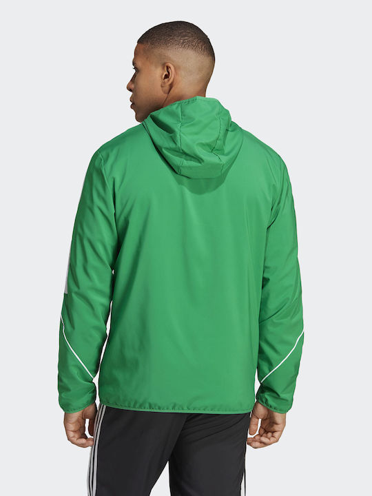 Adidas Men's Sweatshirt Jacket with Hood and Pockets Green