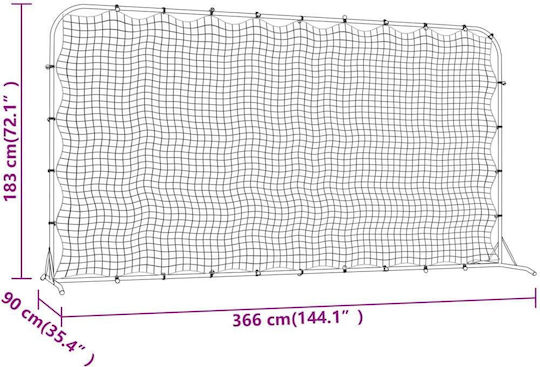 vidaXL Fußballnetz 366x90x183cm 1 Stück