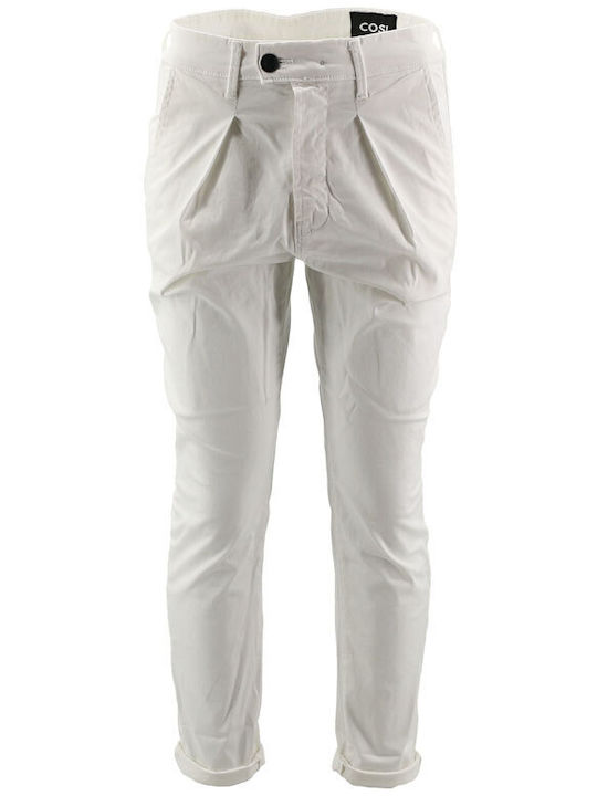 61 Rosetti Ανδρικό Παντελόνι Chino Ελαστικό Regular Fit Λευκό