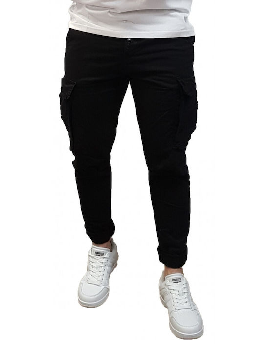 Cover Jeans Men's Trousers Cargo Elastic Black