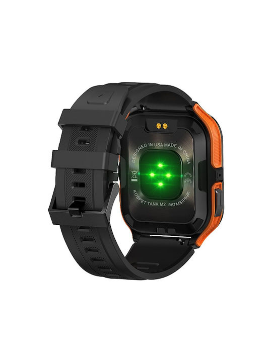 Kospet Tank M2 Aluminium Smartwatch with Heart Rate Monitor (Orange)