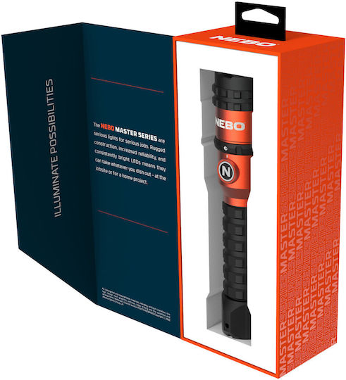 Nebo Wiederaufladbar Taschenlampe LED IP67 mit maximaler Helligkeit 3000lm Orange