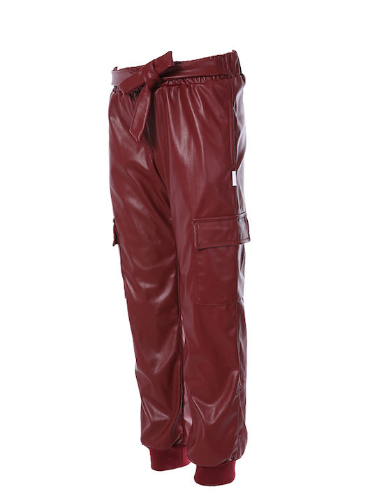 Matoufrance Girls Fabric Trouser Burgundy