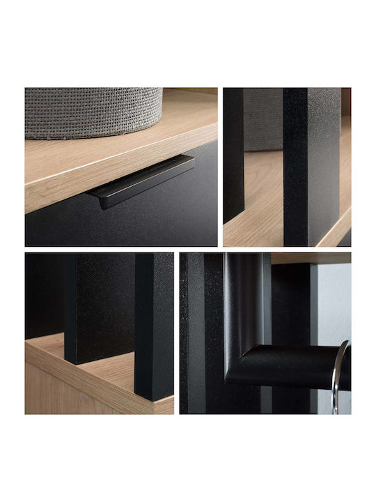 Milo Entry Furniture with Mirror / Hanger / Shoe Rack & Wardrobe Artisan / Black 100x33x190cm
