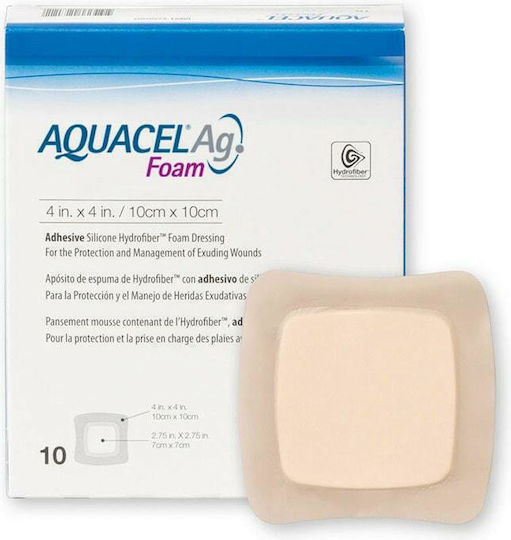 Convatec Aquacel Foam Αυτοκόλλητες Γάζες 12.5x12.5cm 10τμχ