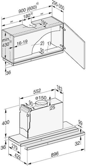 Miele DAS 4930 Schiebbarer Dunstabzug 89.6cm Inox
