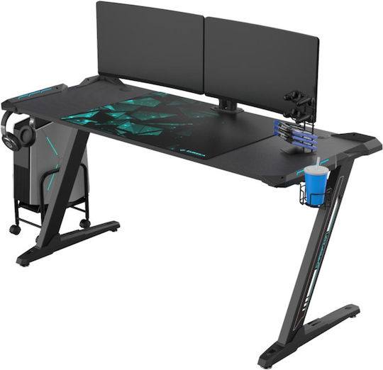 Γραφείο Gaming Z60 με LED 153x60x78.5εκ. Μαύρο