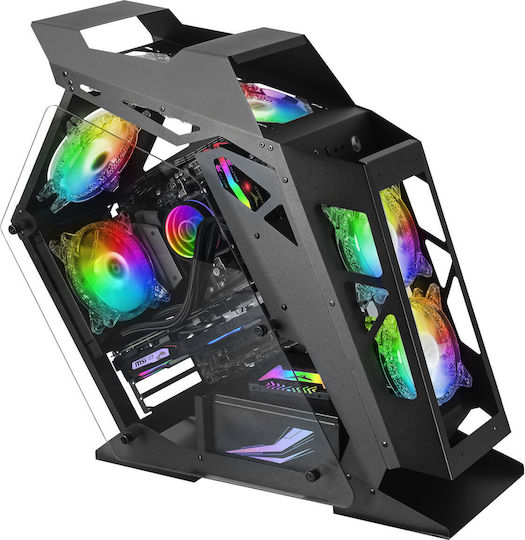 Mars Gaming MC61 Premium Compact Gaming Voller Turm Computergehäuse mit RGB-Beleuchtung Schwarz