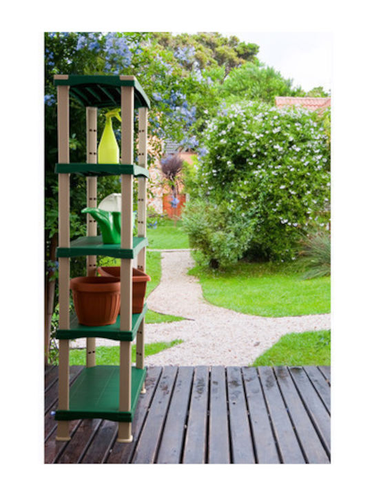 Plastic Outdoor Shelving Unit with 5 Shelves Green 80x40x174cm