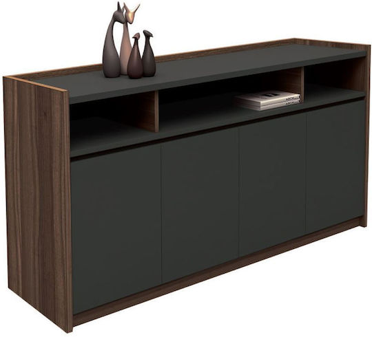 Office Cabinet Advance Wooden Dark Walnut / Grey 169x40x80cm EO826