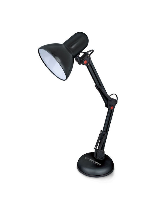 Esperanza Office Lamp with Foldable Arm for Socket E27 in Black Color