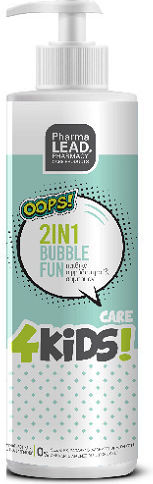 Pharmalead Promo 4Kids Bubble Fun 2 In 1 Shampoo & Shower Gel Care Set 500ml & Silky Hair Conditioner For Easy Combing 150ml & Gift Hurry Up Roll-on Creamy Deodorant 3 Pieces