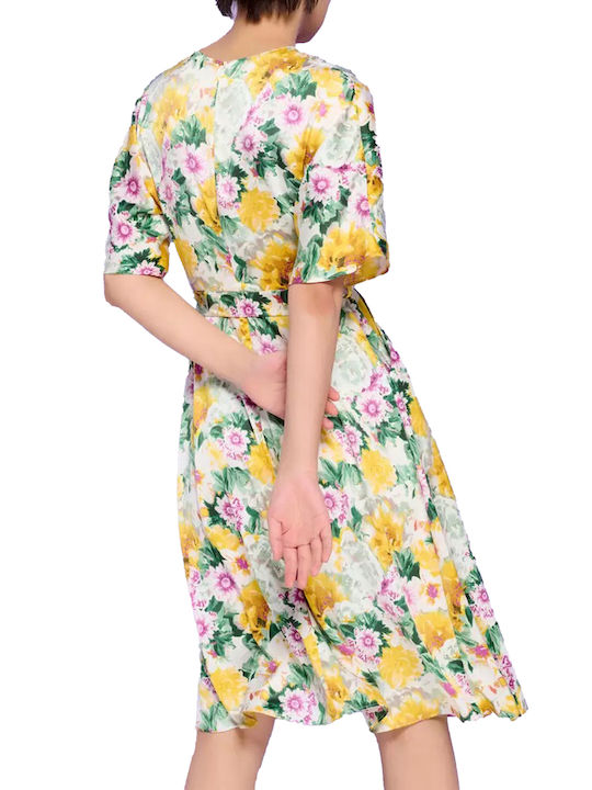 Bill Cost Mini Καλοκαιρινό Βραδινό Φόρεμα Κρουαζέ Floral
