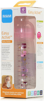 Mam Plastic Bottle Easy Active Baby Bottle Anti-Colic with Silicone Nipple for 4+ months Pink 330ml 1pcs 361S