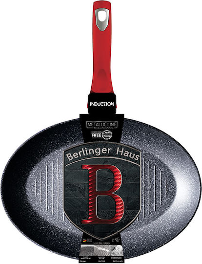 Berlinger Haus Burgundy Edition Grill made of Aluminum with Stone Coating 35cm