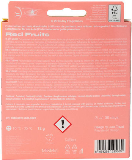 Mr & Mrs Fragrance Car Refill Air Freshener Air Vent Red Fruits