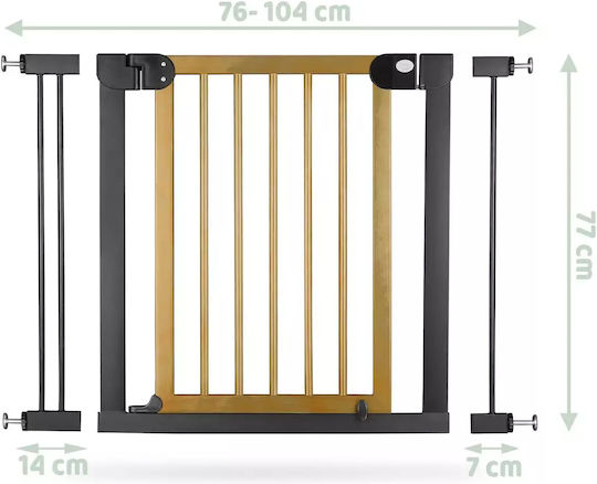 Nukido Ușă de siguranță Montaj simplu din Lemn Black-Brown 104x77cm 1buc