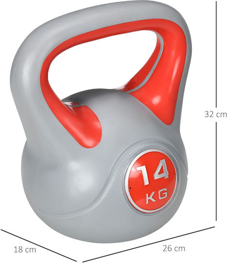 Sportnow Sportnow A91-255V06RD Kettlebell από PVC 14kg Κόκκινο