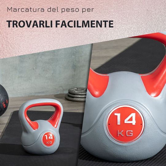 Sportnow Sportnow A91-255V06RD Kettlebell από PVC 14kg Κόκκινο