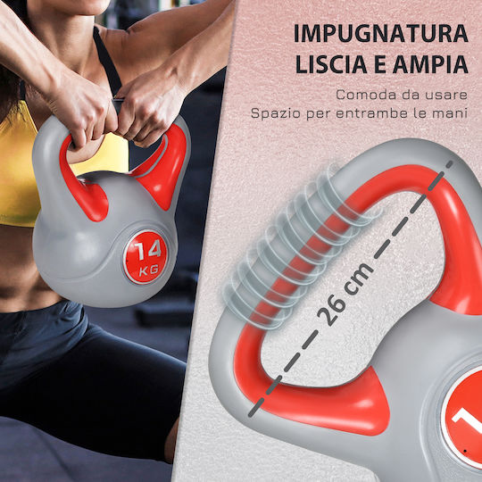 Sportnow Sportnow A91-255V06RD Kettlebell από PVC 14kg Κόκκινο